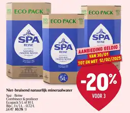 Delhaize Spa Niet bruisend natuurlijk mineraalwater aanbieding