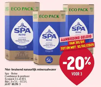 Delhaize Spa Niet bruisend natuurlijk mineraalwater aanbieding