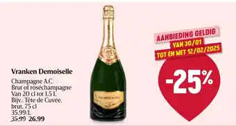 Delhaize Champagne A.C. Vranken Demoiselle aanbieding