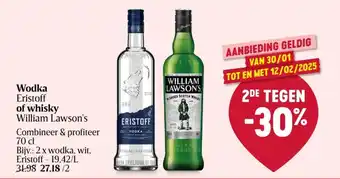 Delhaize Wodka Eristoff of whisk William Lawson's y aanbieding