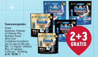 Delhaize Finish Vaatwascapsules aanbieding