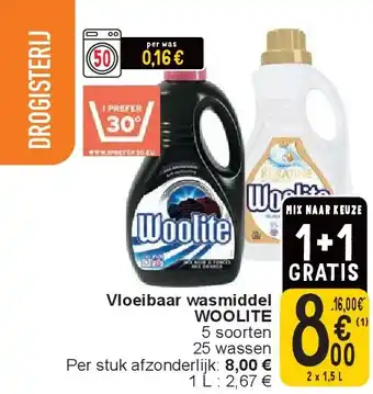 Cora Vloeibaar wasmiddel WOOLITE aanbieding