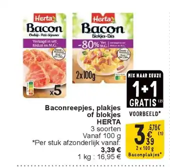 Cora Baconreepjes, plakjes of blokjes HERTA aanbieding