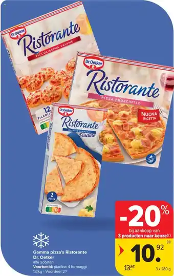 Carrefour Market Gamma pizza's Ristorante Dr. Oetker aanbieding