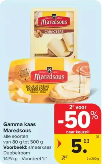 Carrefour Market Gamma kaas maredsous aanbieding