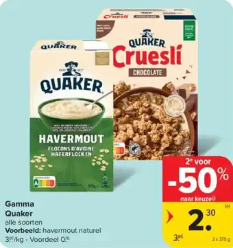 Carrefour Market Gamma quaker aanbieding