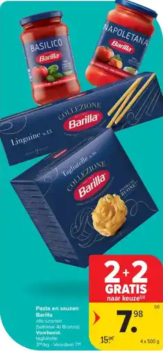 Carrefour Market Pasta en sauzen barilla aanbieding