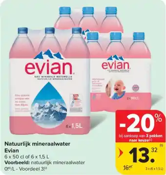 Carrefour Market Natuurlijk mineraalwater evian aanbieding