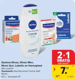 Carrefour Market Gamma nivea nivea men nivea sun labello en hansaplast aanbieding