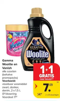 Carrefour Market Gamma woolite en vanish aanbieding