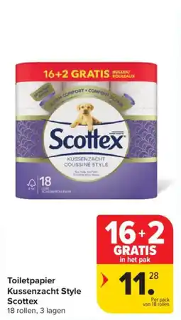 Carrefour Market Toiletpapier kussenzacht style scottex aanbieding