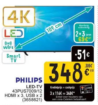 Cora Philips LED-TV 43PUS7009/12 aanbieding