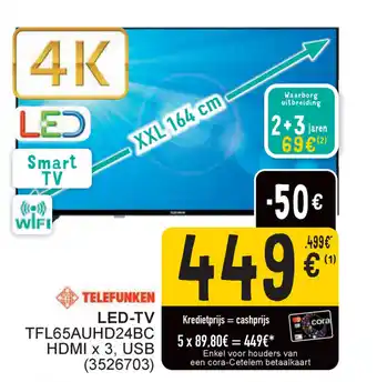 Cora Telefunken LED-TV TFL65AUHD24BC aanbieding