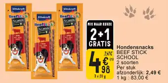 Cora Hondensnacks beef stick school aanbieding