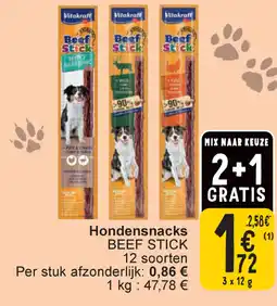 Cora Hondensnacks beef stick aanbieding