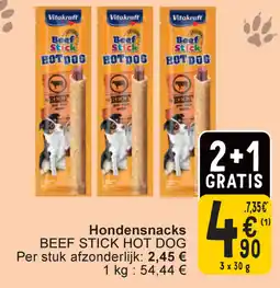 Cora Hondensnacks beef stick hot dog aanbieding