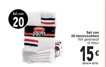 Cora Set van 20 tennissokken aanbieding