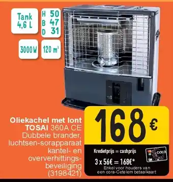 Cora Oliekachel met lont TOSAI 360A CE aanbieding