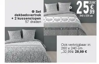 Cora Set dekbedovertrek + 2 kussenslopen 57 draden aanbieding