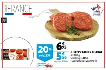 Auchan 6 Happy family charal 6x100g aanbieding