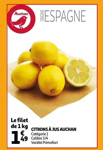 Auchan Citrons a jus aanbieding