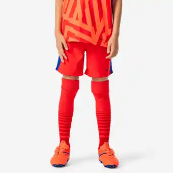 Decathlon Voetbalshort voor kinderen Viralto Axton oranje/blauw aanbieding