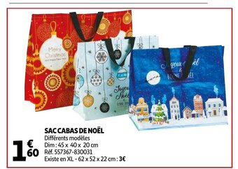 Auchan Sac cabas de noel aanbieding