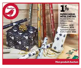 Auchan Papier cadeau metal 2 metres aanbieding