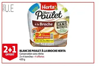 Auchan Blanc de poulet a la broche herta 420g aanbieding