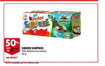 Auchan Kinder surprise 60g aanbieding