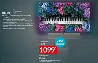 Selexion Philips 4k uhd oled ambilight android tv 48oled93512 aanbieding