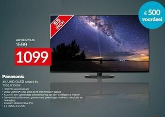 Selexion Panasonic 4k uhd oled smart tv tx55jz1000e aanbieding