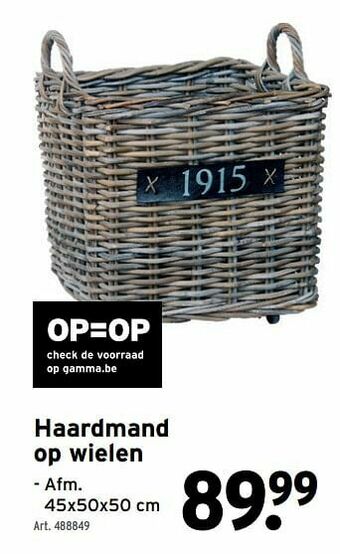 GAMMA Haardmand op wielen aanbieding