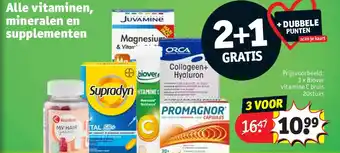 Kruidvat 3 x Biover vitamine C bruis 20stuks aanbieding