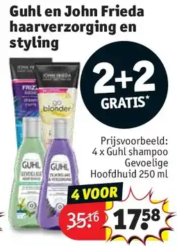 Kruidvat Guhl en John Frieda haarverzorging en styling aanbieding