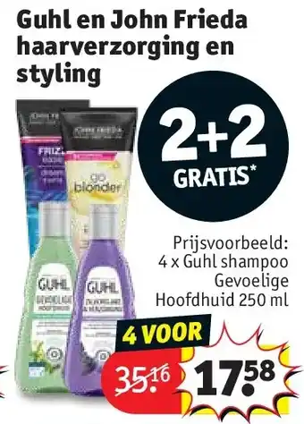 Kruidvat Guhl en John Frieda haarverzorging en styling aanbieding