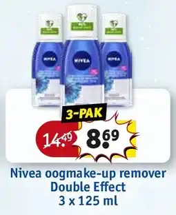 Kruidvat Nivea oogmake-up remover Double Effect 3 x 125 ml aanbieding