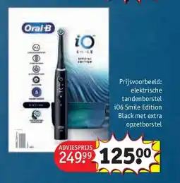 Kruidvat elektrische tandenborstel iO6 Smile Edition Black met extra opzetborstel aanbieding