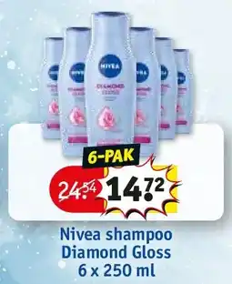 Kruidvat Nivea shampoo Diamond Gloss 6 x 250 ml aanbieding