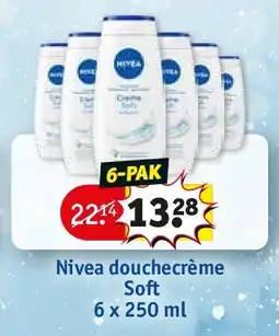 Kruidvat Nivea douchecrème Soft 6 x 250 ml aanbieding