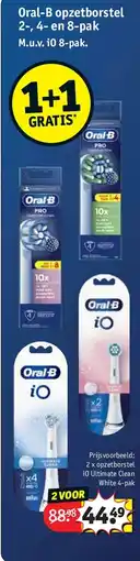 Kruidvat Oral-B opzetborstel 2-, 4- en 8-pak aanbieding