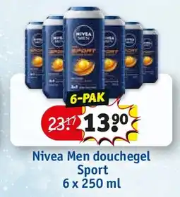 Kruidvat Nivea Men douchegel Sport 6 x 250 ml aanbieding