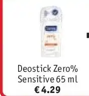 Kruidvat Deostick Zero% Sensitive 65 ml aanbieding