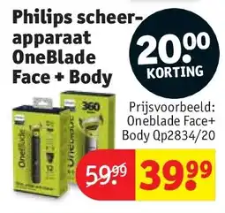 Kruidvat Philips scheerapparaat OneBlade Face + Body aanbieding