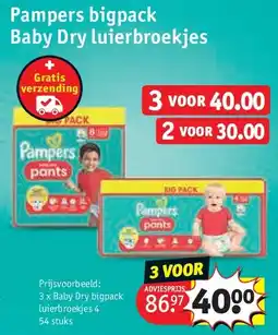 Kruidvat Pampers bigpack Baby Dry luierbroekjes aanbieding