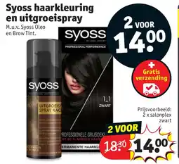 Kruidvat Syoss haarkleuring en uitgroeispray aanbieding