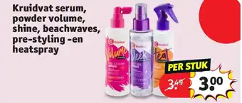 Kruidvat Kruidvat serum, powder volume, shine, beachwaves, pre-styling -en heatspray aanbieding