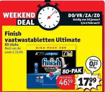 Kruidvat Finish vaatwastabletten Ultimate aanbieding