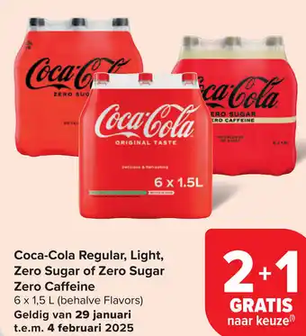 Carrefour Market Coca-cola regular, light, zero sugar of zero sugar zero caffeine aanbieding