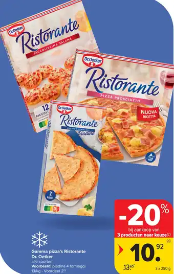 Carrefour Market Dr.oetker gamma pizza's ristorante aanbieding